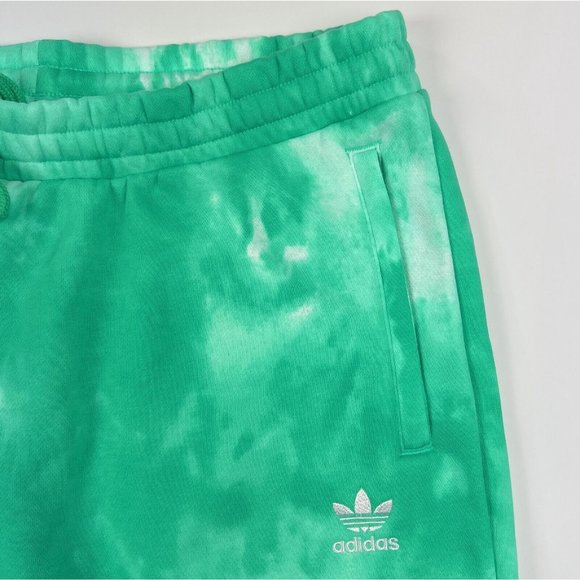 🛑SOLD🛑 Adidas Essentials Tie Dye Green White Mens Large Sweat Shorts Athletic - Picture 6 of 9